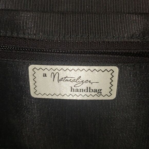 VNTG Retro 60's A Naturalizer Black Faux Suede Simulated Leather Handbag - Picture 3 of 16